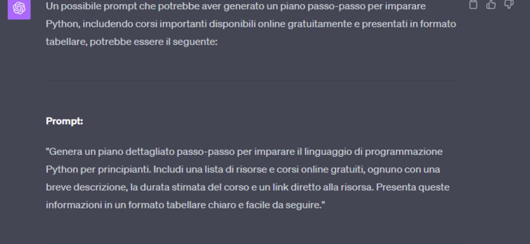 ChatGPT contesto di prompt