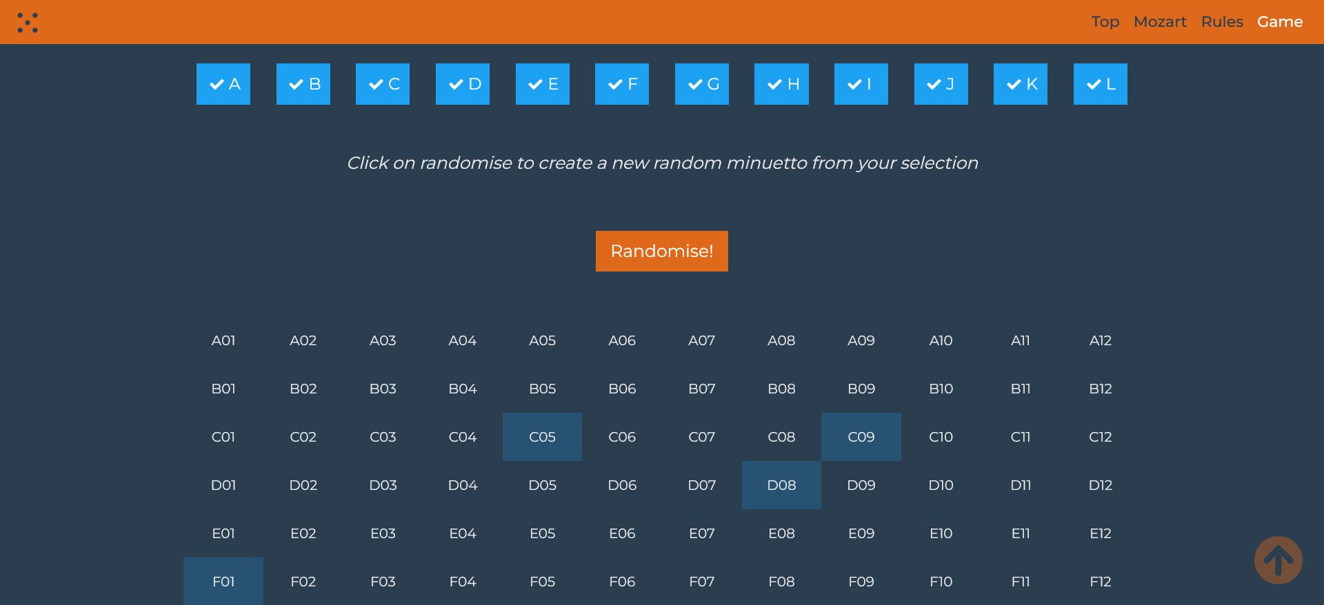 Musica Dice Interactive GUI